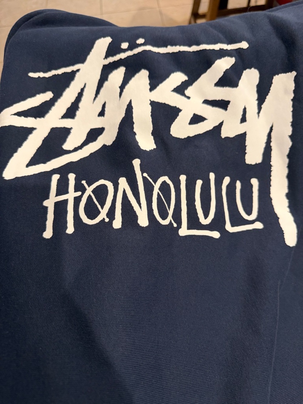 NWT Stussy Honolulu Navy with White Script Large Zip Hoodie